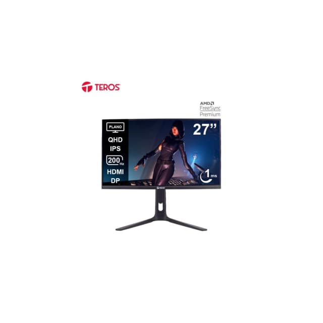 Monitor Teros TE-2754G Gaming 27" Plano IPS QHD (2560x1440) 200Hz 1ms