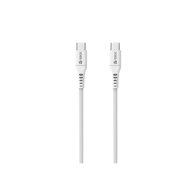 Cable Teros TE-70208W USB-C to USB-C Cable 100W 480MB/s 1m White