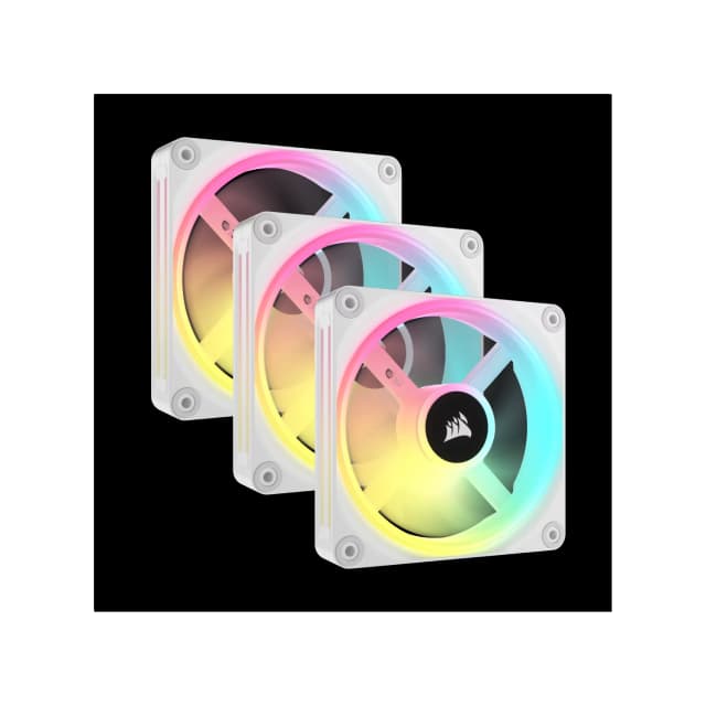 Kit de ventiladores CORSAIR PWM de 120 mm QX120 RGB x3 blanco con iCUE Link