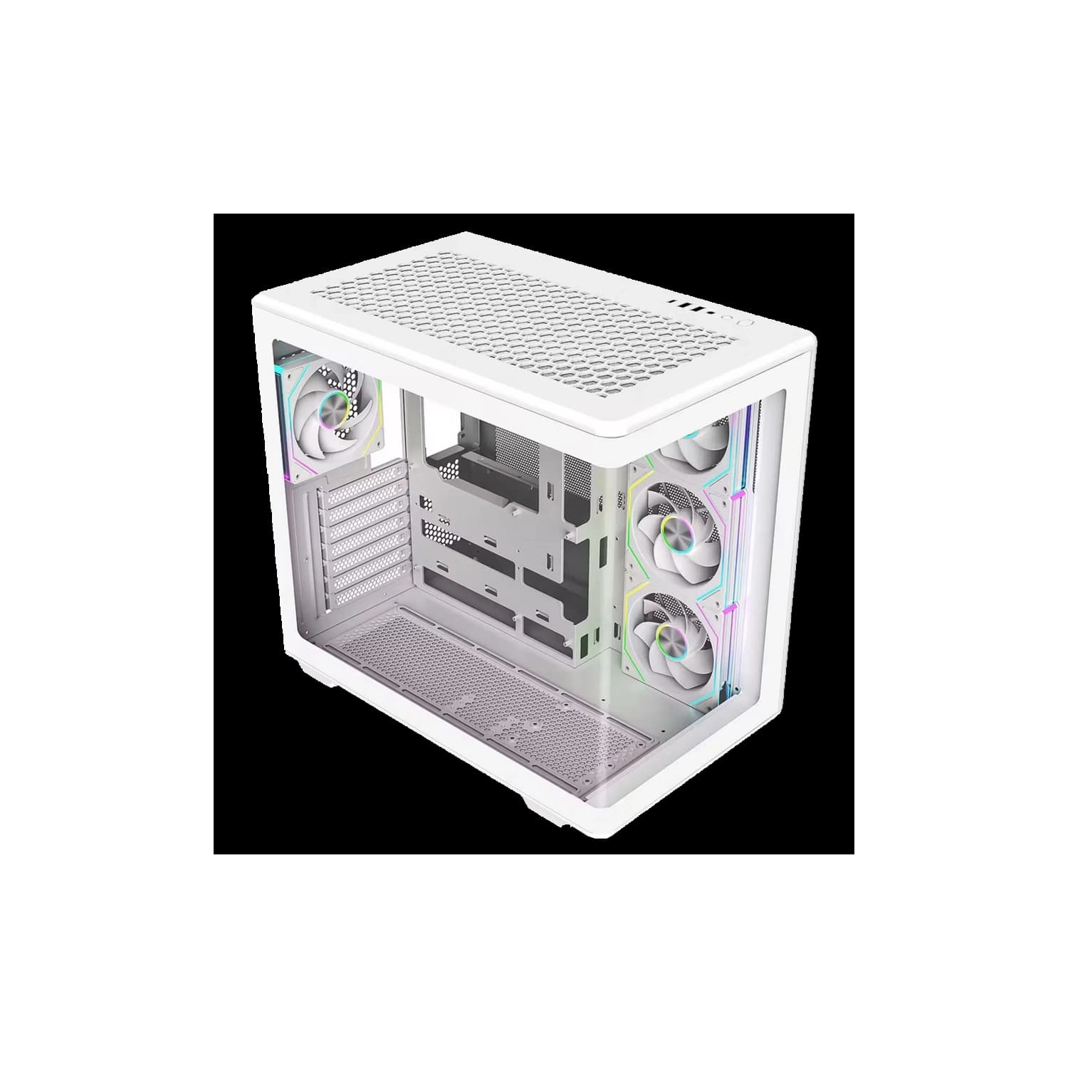 Gabinete Cooler Master Elite 600 Mid Tower 4 Fans ARGB Tempered Glass White s/Fuente
