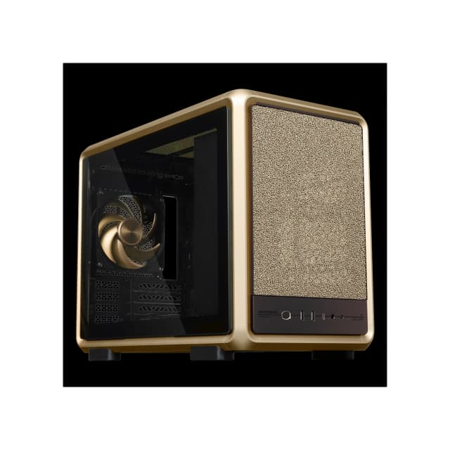 Gabinete Cooler Master MasterFrame 400 Mesh Gold Mini Tower 1 Fan 140mm Tempered Glass Gold s/Fuente