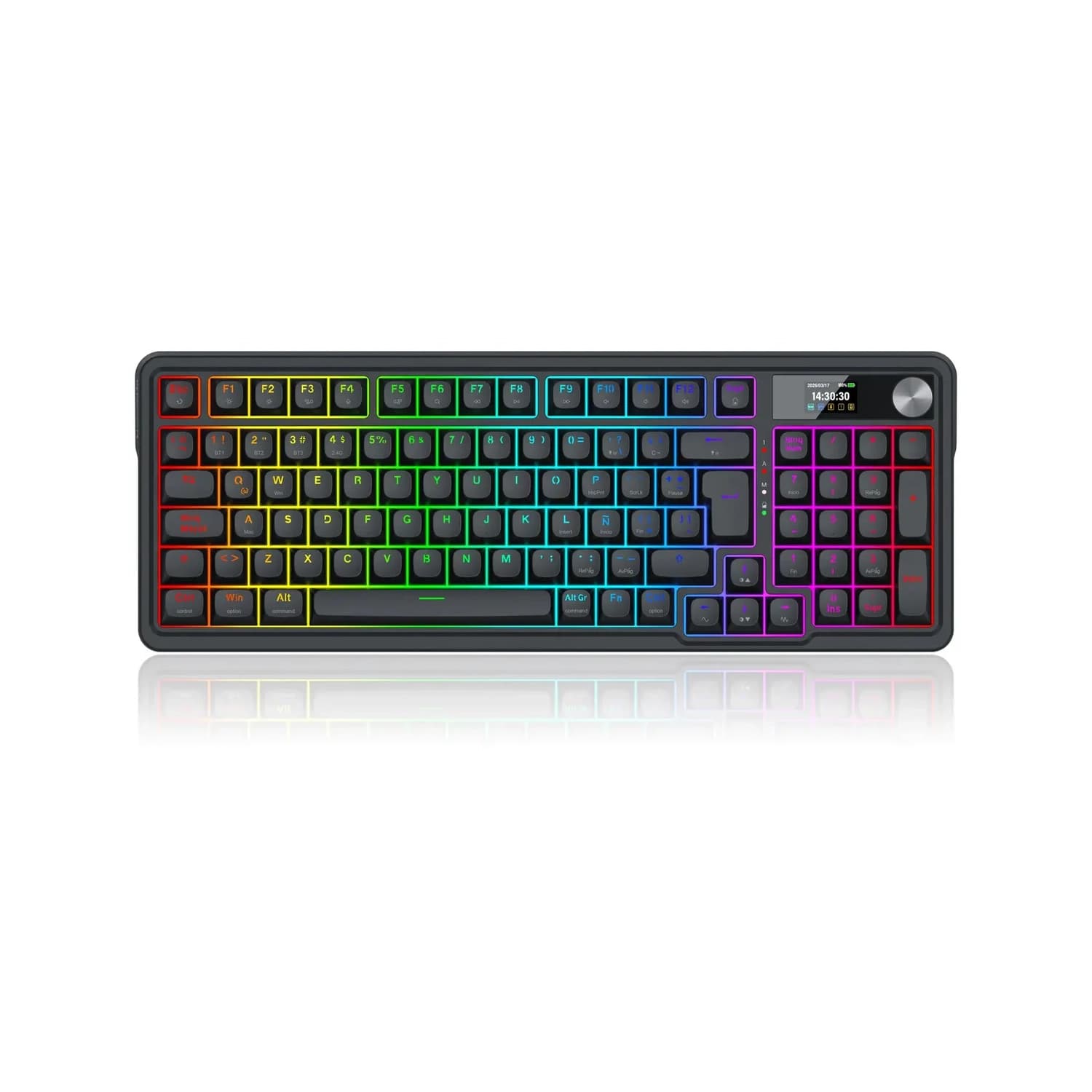 Teclado Inalámbrico Redragon  Eisa LCD K719 Negro
