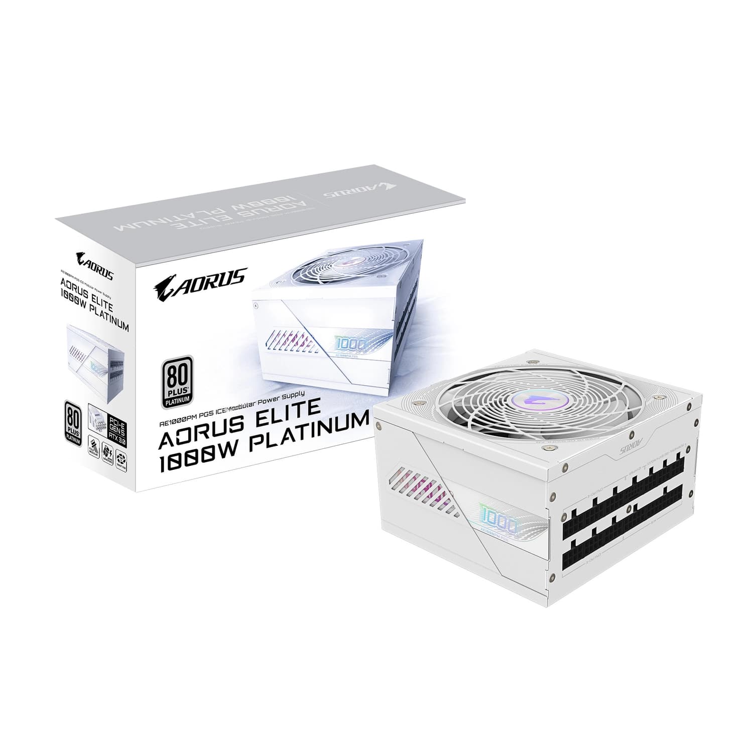 Fuente GIGABYTE AORUS ELITE 1000W 80 Platinum Modular PCIe 5.0 PG5 ICE