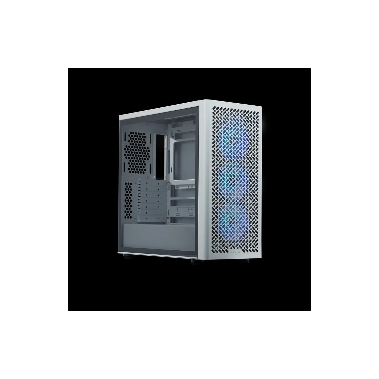 Gabinete Cooler Master Elite 502 Mid Tower 3 Fans ARGB Tempered Glass White s/Fuente