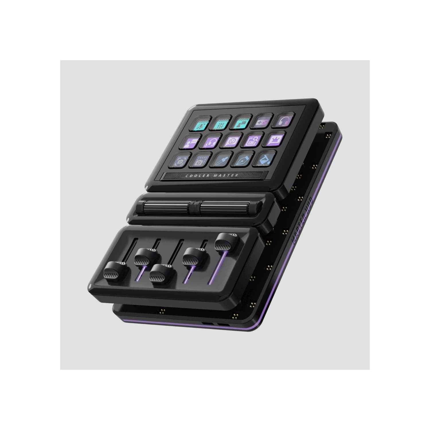 Controlador Streaming Modular Cooler Master MasterHUB Stream Kit 15 Teclas Faders y Rollers USB