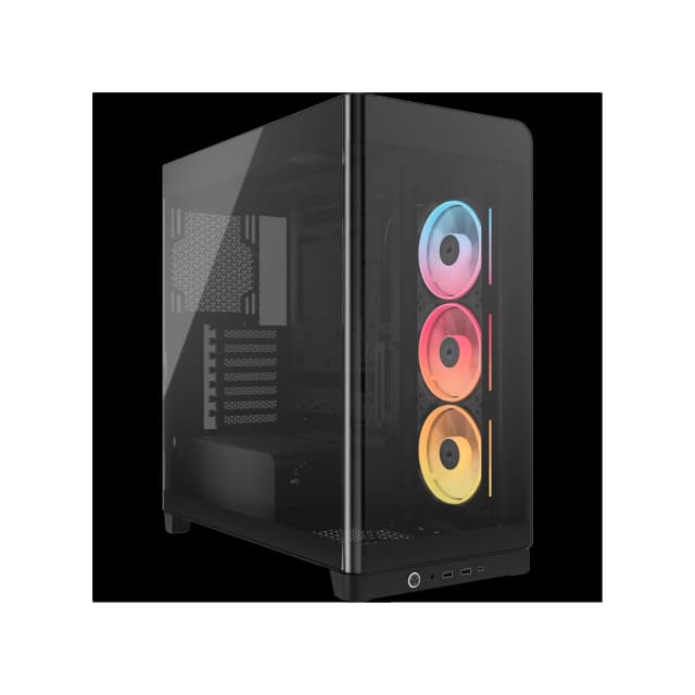 Gabinete CORSAIR FRAME 4500X LX-R RGB iCUE LINK Mid Tower de cristal panorámico Negro