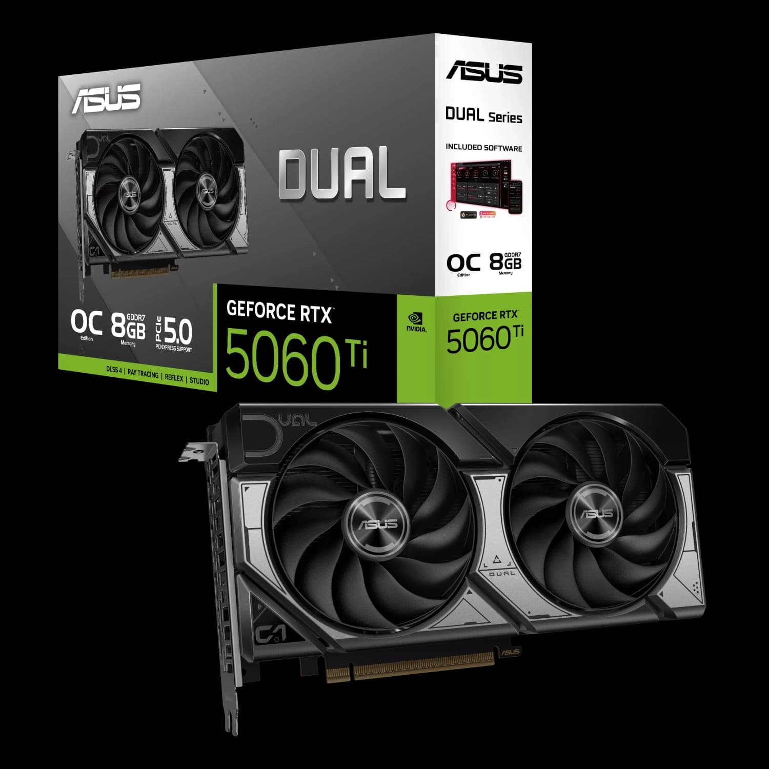 Placa de Video ASUS NVIDIA GeForce DUAL RTX5060TI 08GB GDDR7 OC Edition