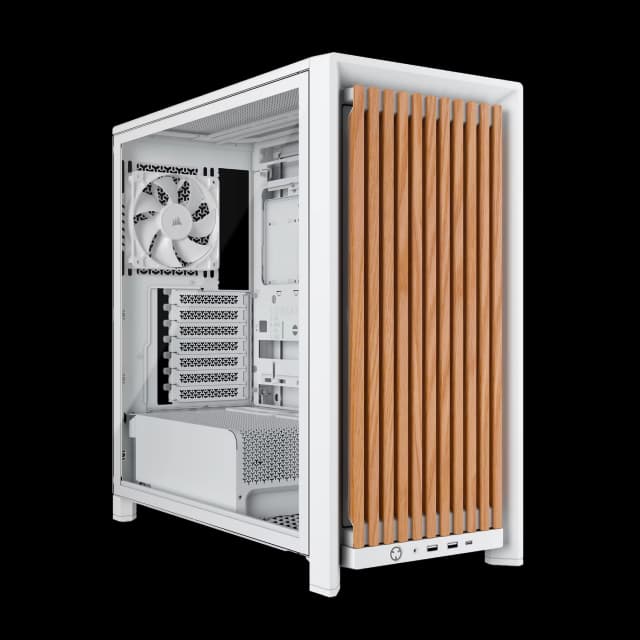 Gabinete CORSAIR FRAME 4000D RS Wood Mid-Tower, Blanco / Madera